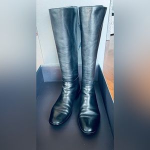 Vintage Prada Women’s Tall Flat Boots Zipper Black US 8